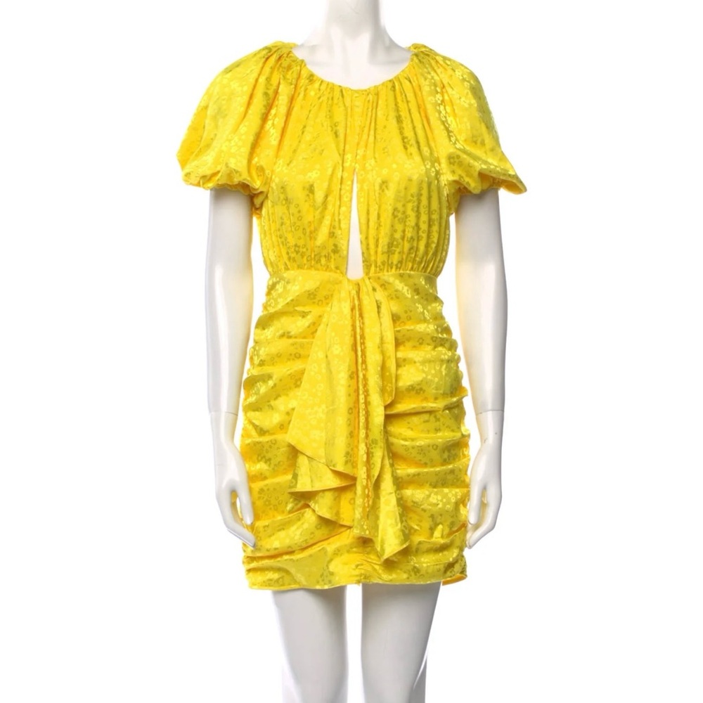 NWT For Love and Lemons Yellow Crew Neck Mini Dress Size: S